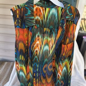 Vibrant Multicolor Sleeveless Blouse